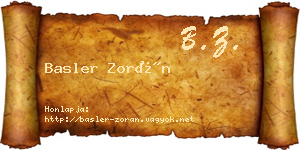 Basler Zorán névjegykártya